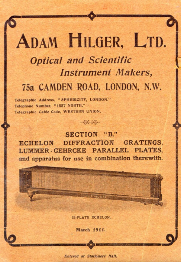 An advertisement for an instrument maker
Description automatically generated