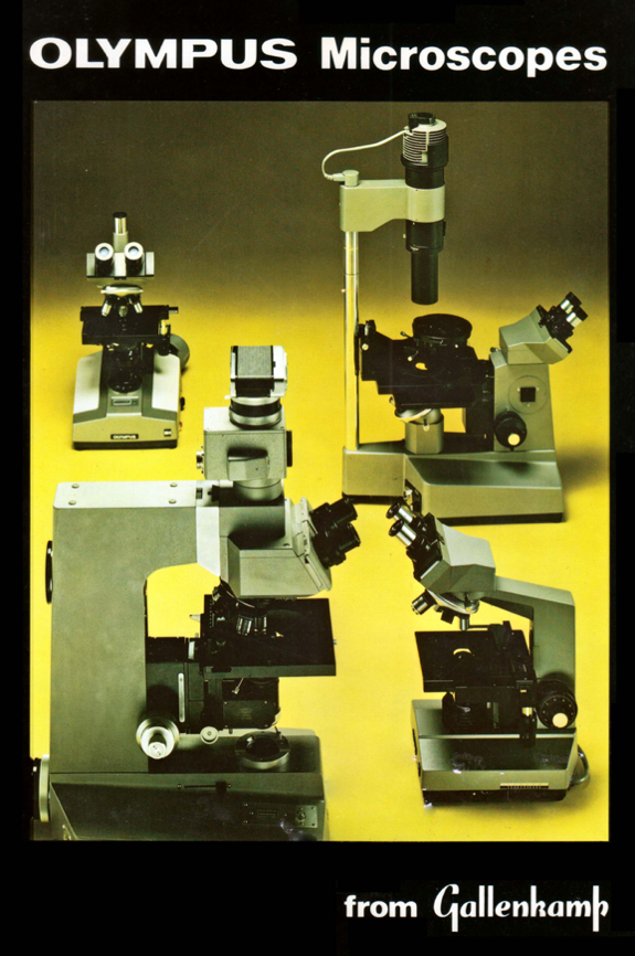 Several microscopes on a yellow background
Description automatically generated