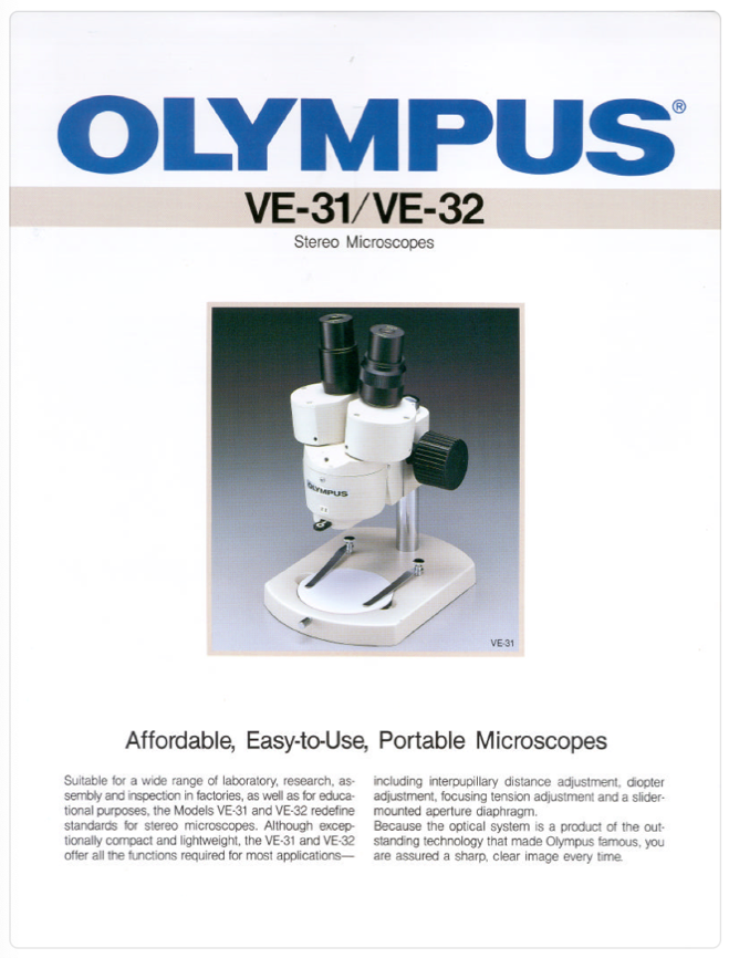 A brochure of a microscope
Description automatically generated