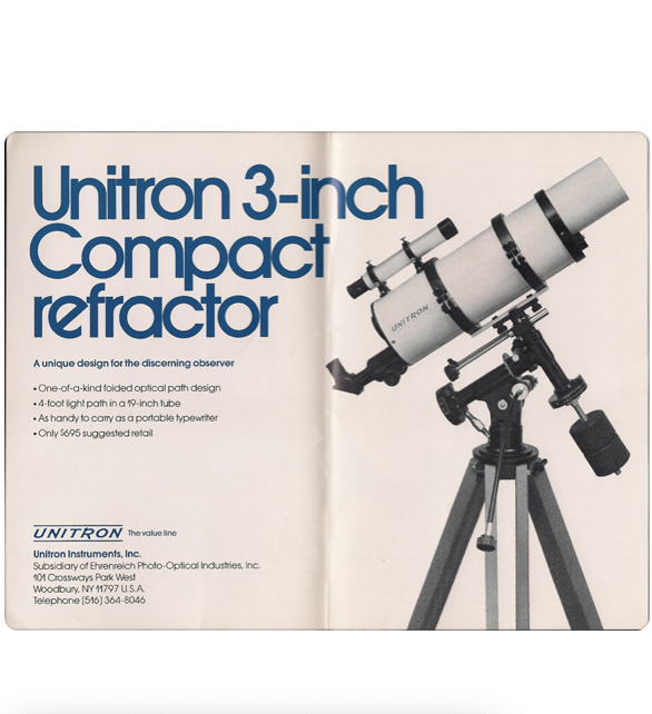 A brochure of a telescope
Description automatically generated