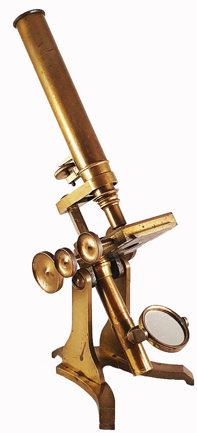 J.B. Dancer English Binocular Brass Microscope - Antique - New